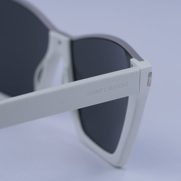Saint Laurent SL369 KATE 003 Sunglasses Ivory Cat Eye Frame, Grey Lenses - Picture 8 of 11